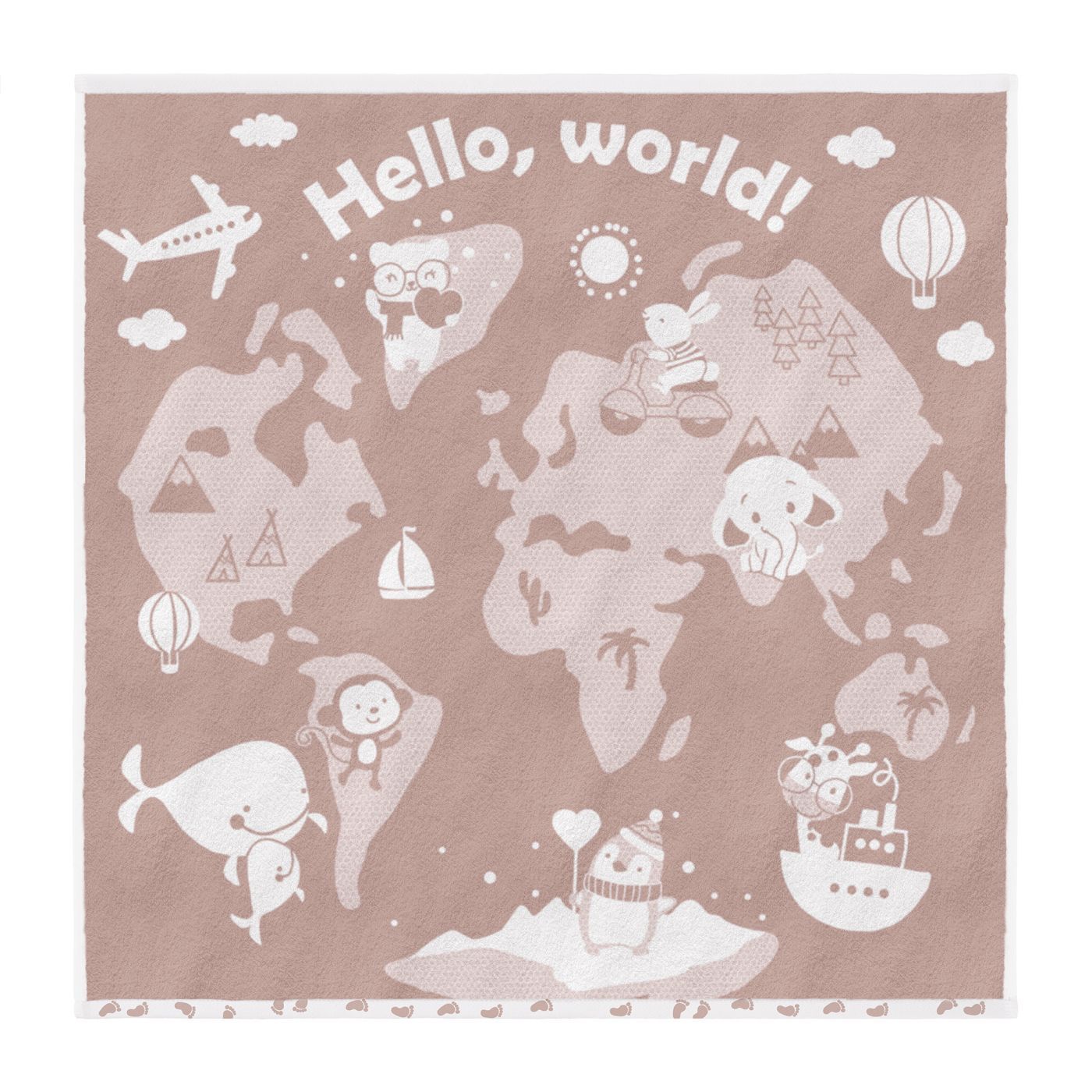 Полотенце Детское Облачко Hello, world! Бежевый тауп/белый